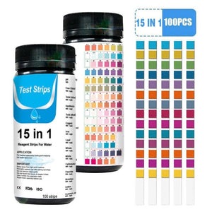 100PCS Upgrade 16-in-1 Drinking Water Quality Test Strip Tap Water Quality Test Papers For Pool Water Aquarium Testing PH Level