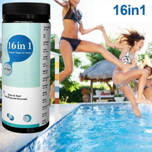 100PCS Upgrade 16-in-1 Drinking Water Quality Test Strip Tap Water Quality Test Papers For Pool Water Aquarium Testing PH Level