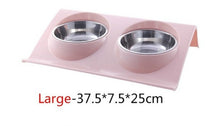 Load image into Gallery viewer, Double Dog Cat Bowls Splash-proof Pet Food Water Feeder For Dog Puppy Cats Pets Stainless Steel Feeding Dishes Pet Bowl #1
