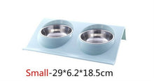 Load image into Gallery viewer, Double Dog Cat Bowls Splash-proof Pet Food Water Feeder For Dog Puppy Cats Pets Stainless Steel Feeding Dishes Pet Bowl #1

