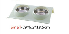 Load image into Gallery viewer, Double Dog Cat Bowls Splash-proof Pet Food Water Feeder For Dog Puppy Cats Pets Stainless Steel Feeding Dishes Pet Bowl #1
