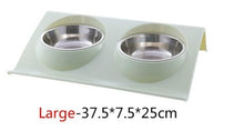 Load image into Gallery viewer, Double Dog Cat Bowls Splash-proof Pet Food Water Feeder For Dog Puppy Cats Pets Stainless Steel Feeding Dishes Pet Bowl #1
