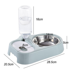 Double Dog Cat Bowls Splash-proof Pet Food Water Feeder For Dog Puppy Cats Pets Stainless Steel Feeding Dishes Pet Bowl #1