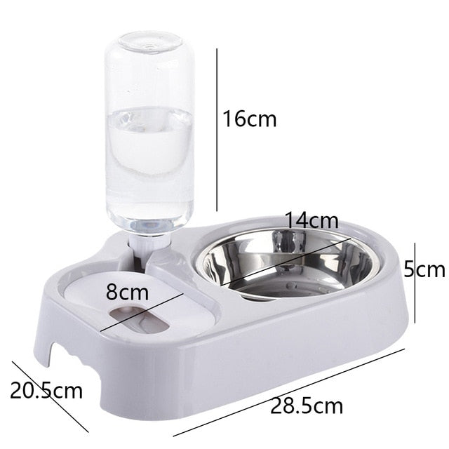 Double Dog Cat Bowls Splash-proof Pet Food Water Feeder For Dog Puppy Cats Pets Stainless Steel Feeding Dishes Pet Bowl #1