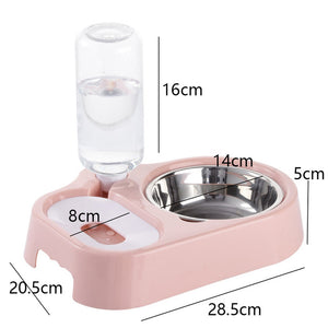 Double Dog Cat Bowls Splash-proof Pet Food Water Feeder For Dog Puppy Cats Pets Stainless Steel Feeding Dishes Pet Bowl #1